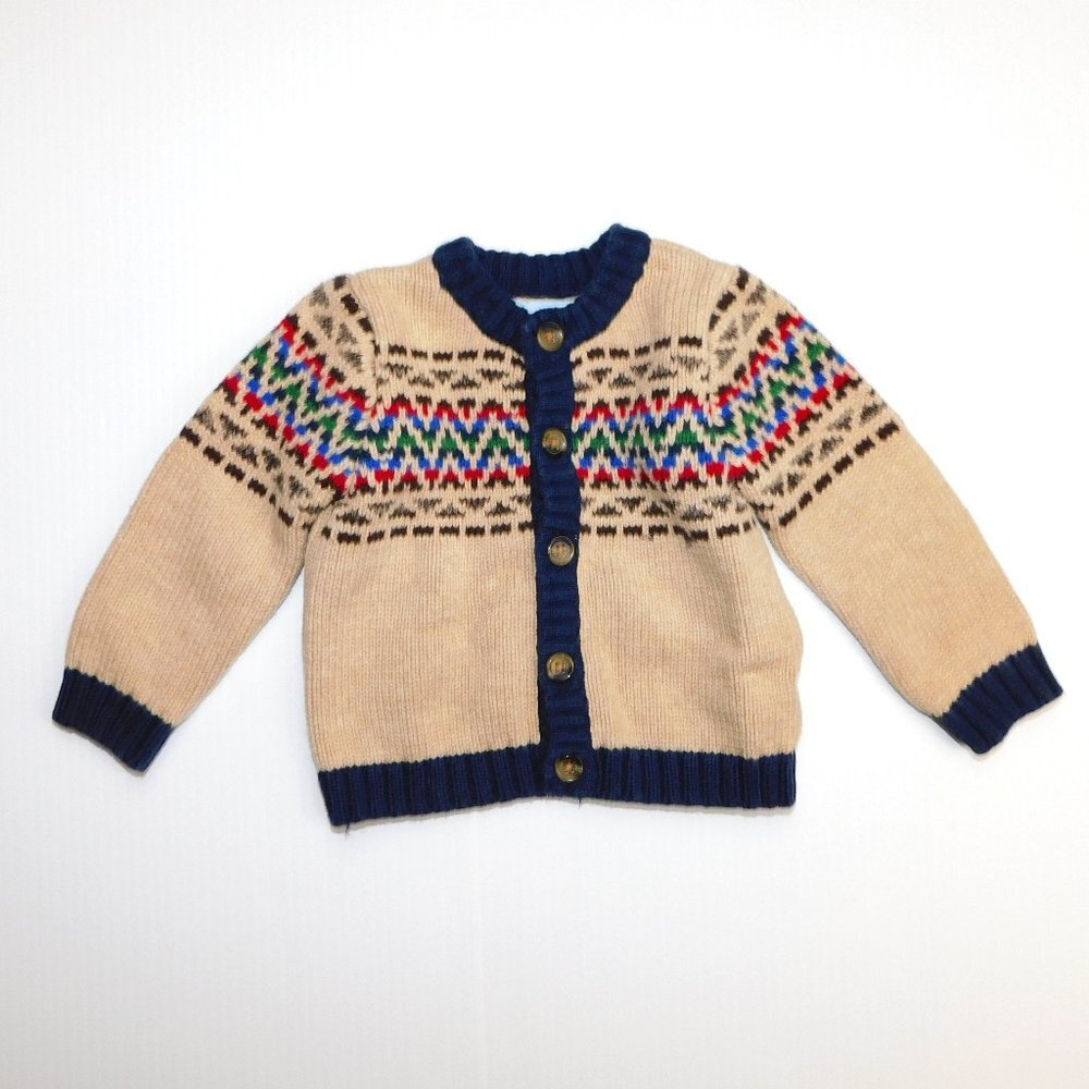 Dylan & Abby Tan Blue Knit Button Front Cardigan Sweater Baby Boys 3-6 Months